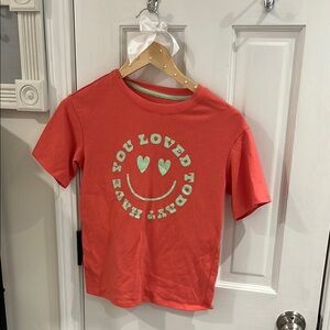 Coral Kids T-Shirt with Heart Print